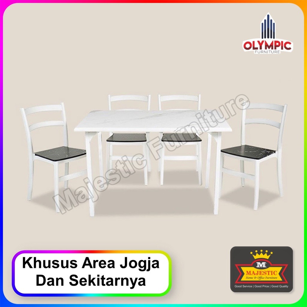Meja Makan Set Olympic DTM Marble 4S - Jogja