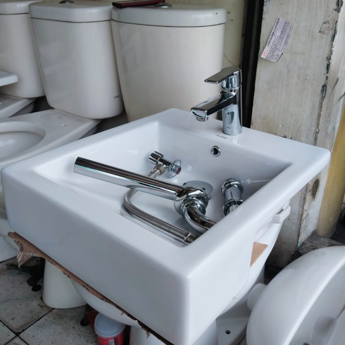 Wastafel TOTO LW642CJ | Wastafel Meja | Komplit Set | TOTO