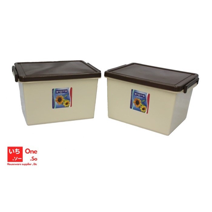 BOX CONTAINER PLASTIK / BOX CONTAINER CIONA 62 LITER COKLAT - LUCKY STAR
