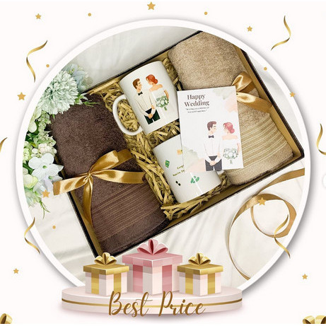 

DISKON HAMPERS KADO HADIAH PERNIKAHAN - Handuk + Mug