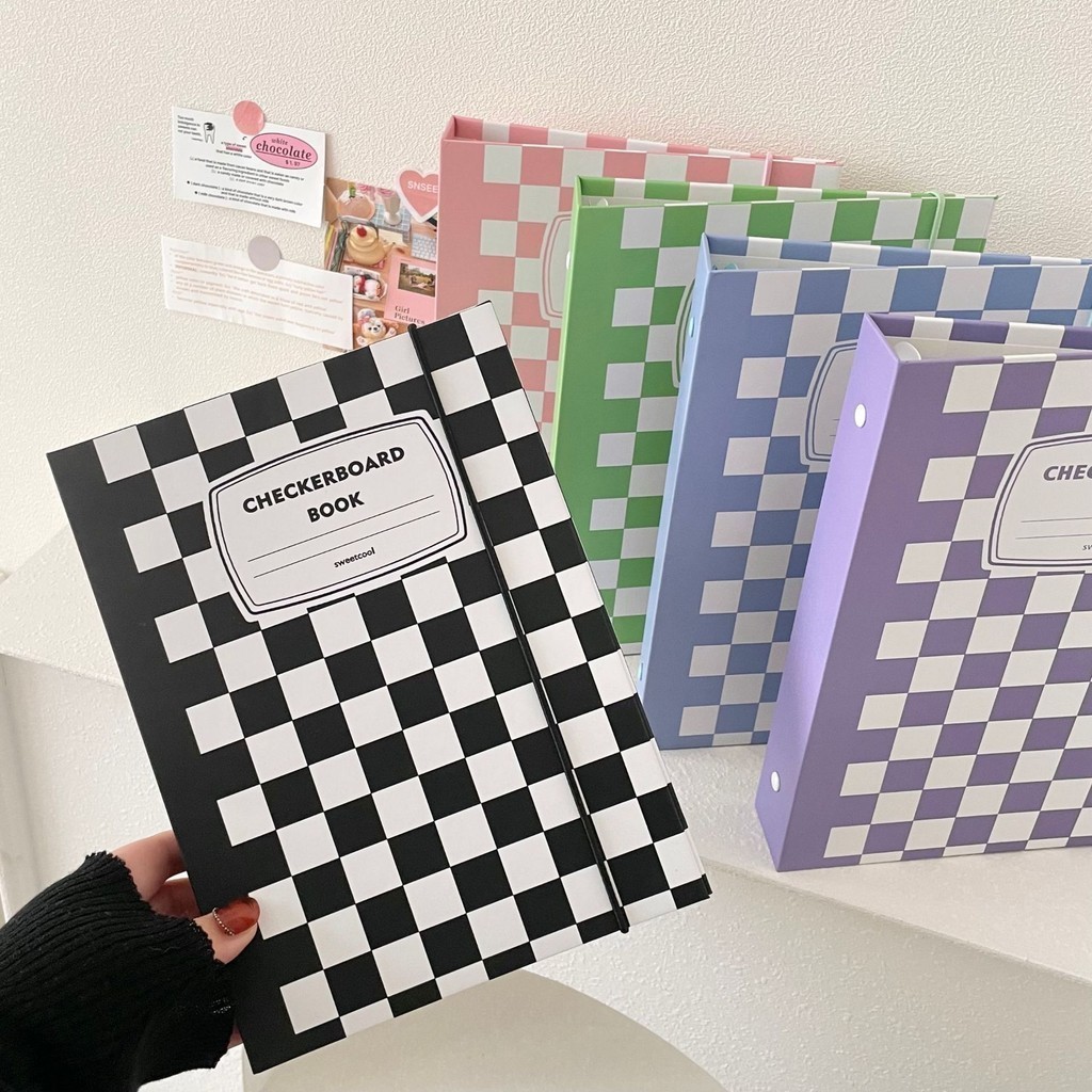 

[HARU] Y2K Checkerboard series A5 Binder Buku Tulis Lucu Aesthetic Loose Leaf Binder Kuliah