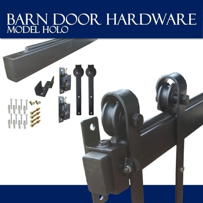 Rel Pintu Geser Industrial, Sliding Barn Door Hardware, Track Holo Set