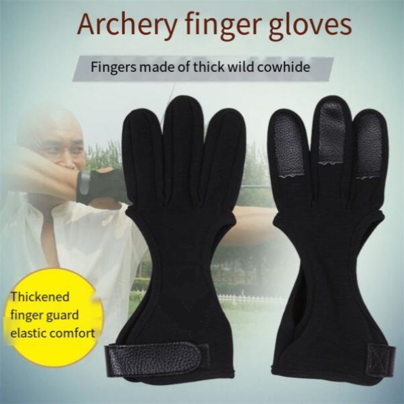 Archery Three Finger Gloves Outdoor Sports Archery Finger Protective Gloves Breathable Finger Protec