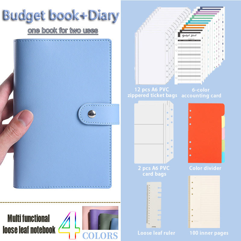

Budget Binder Money Organizer for Cash with 12pcs Envelopes 12pcs Budgeting Balance Sheets Little PU Save Money Diary Notebooks
