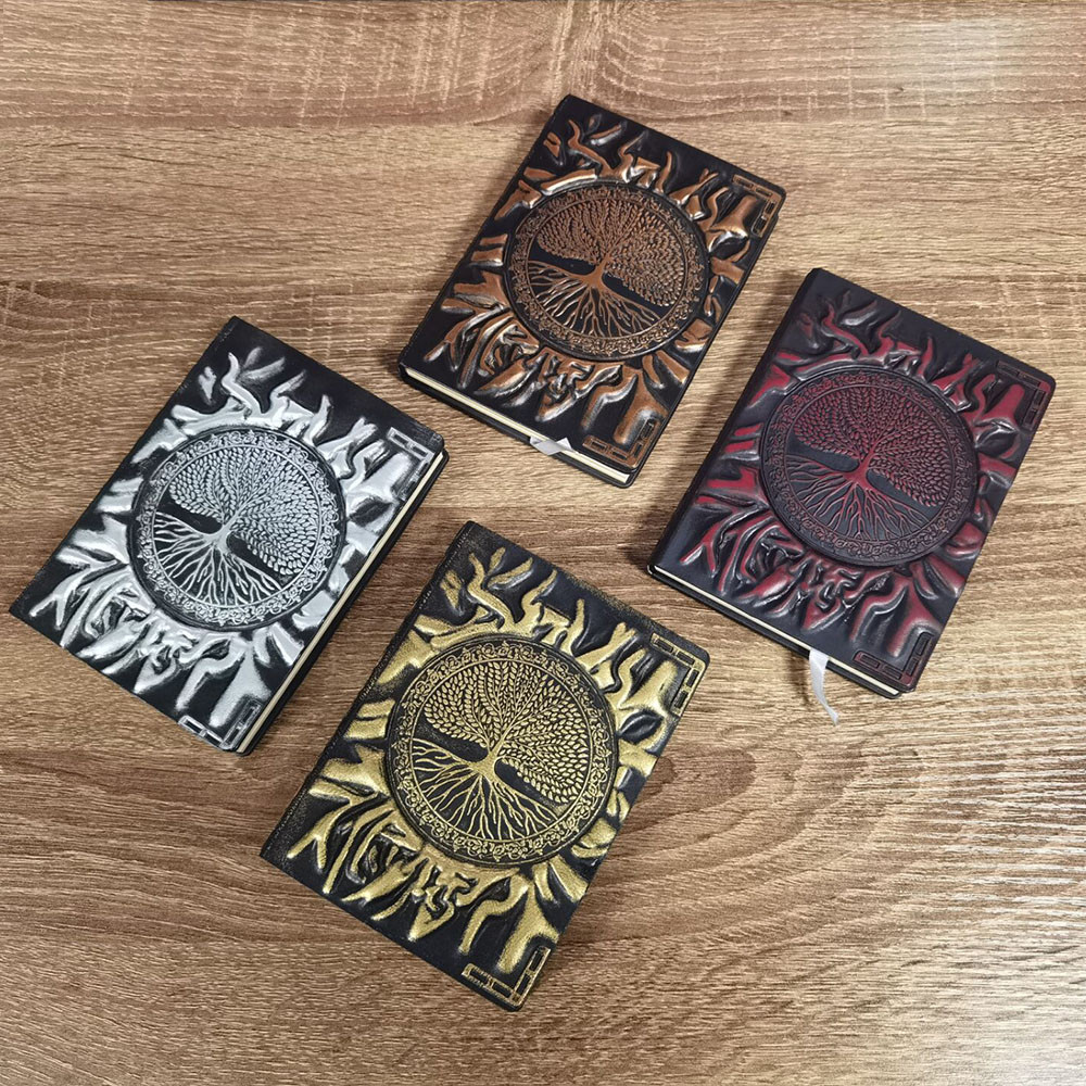

A5 Relief Notebook Retro PU Notebook Handmade Diary Book Business Notebook 13.7x10x2cm