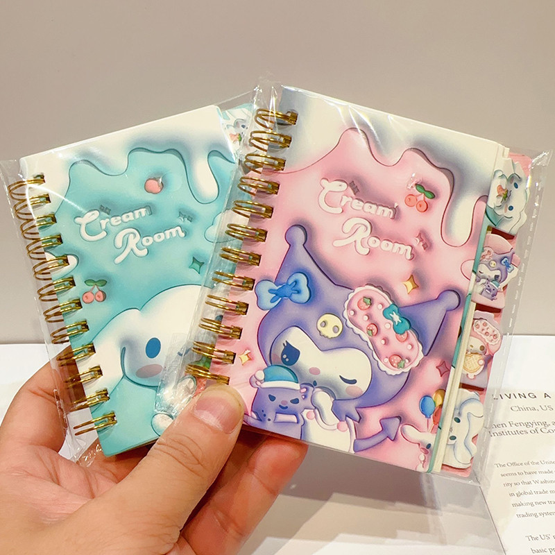 

1Pc Random Sanrio Anime Notebook Hello Kitty Kuromi Student Coil Book Daily Weekly Agenda Planner Notepad Office School Supplies