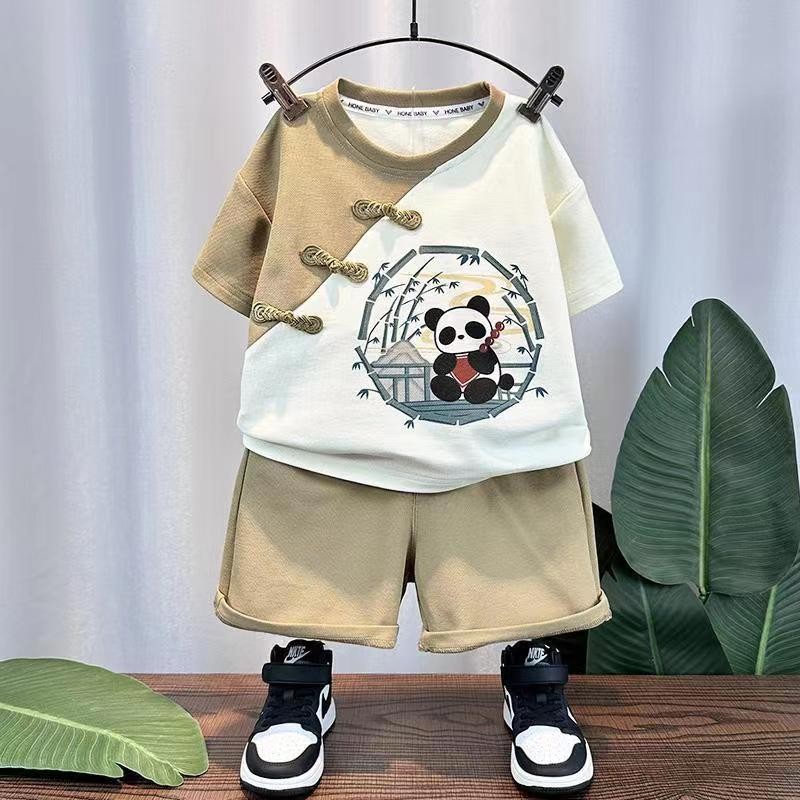 Setelan pria anak-anak Hanfu bayi musim panas musim panas setelan Tang Cina setelan merah muda angin