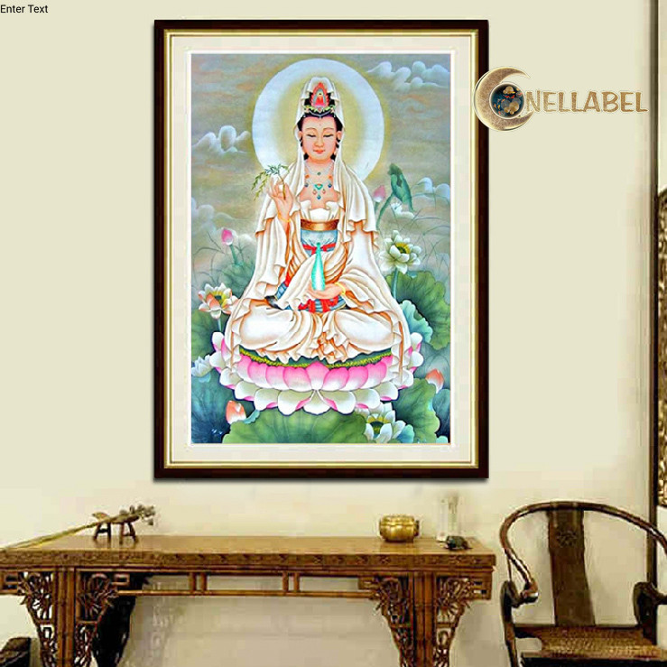 [Conellabel] Lukisan Berlian Baru Berlian Penuh 5d Guanyin Bodhisattva Diamond Painting Dewi kwan im