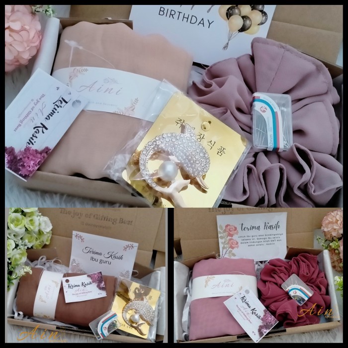 

HAMPERS GIFT BOX KADO HADIAH JILBAB SCHRUNCIE DOMPET EXLUSIVE - PAKET 2