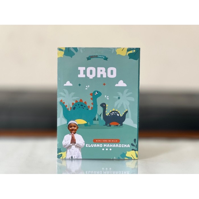 

Iqro Custom Nama Dan Foto | Iqro BESAR HVS AMM | Iqro Anak Hadiah Anak - dinosaurus ijo