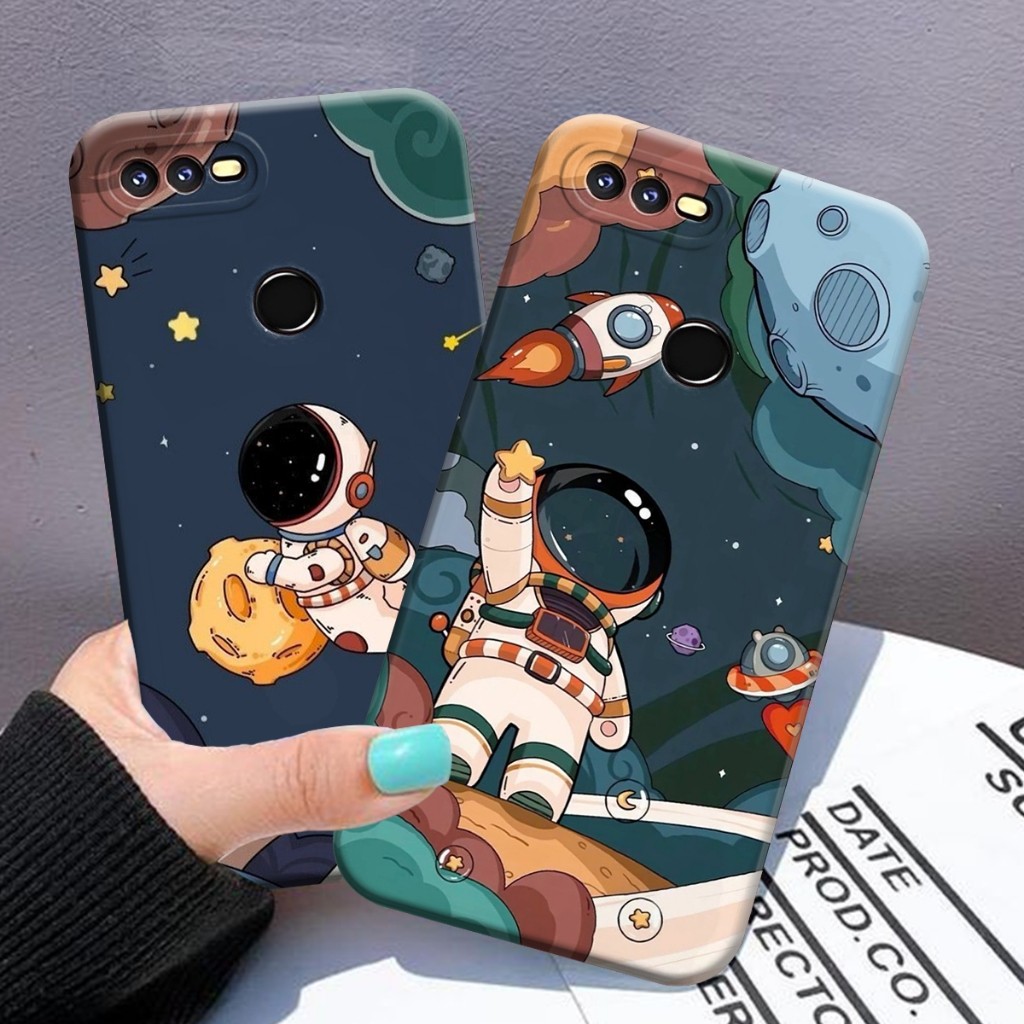 KIYOWOCASE Case Oppo A5s A7 A12 A11K F9 REALME 2 PRO A3S A1K REALME C2 Motif  Kartun Astronouts NASA