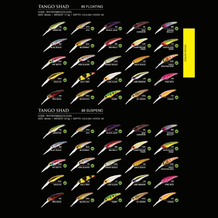 UMPAN ZEREK TANGO SHAD 89MM - 120MM - 130MM TIPE FLOATING - 89MM/BUV