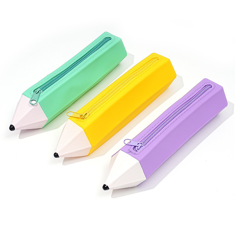 

Tas Pensil Silikon untuk Siswa Tas Resleting Berbentuk Pensil Tempat Pensil Nyaman Dibawa Lembut dan Mudah Dibersihkan