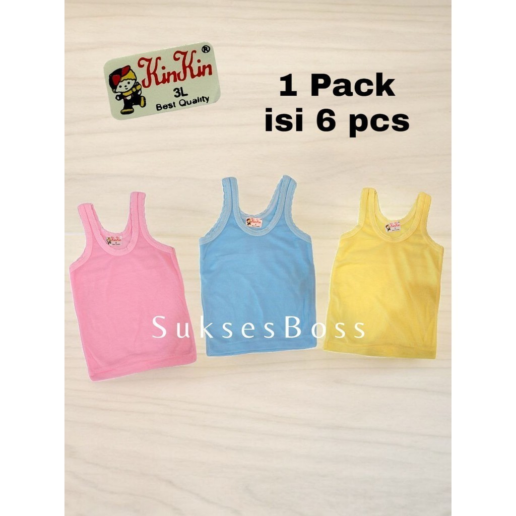 Kaos Singlet Anak Kinkin (3 pcs) / (6 pcs) 0 - 5/6 Tahun - RajSeM
