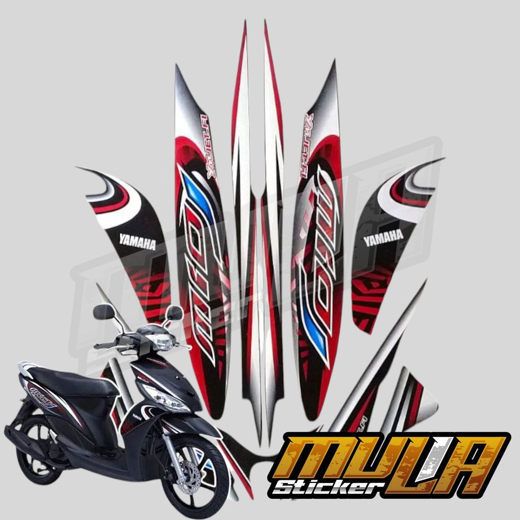 STICKER STIKER POLET LIS STRIPING MOTOR FULL BODY YAMAHA MIO J SPORTY WARNA HITAM