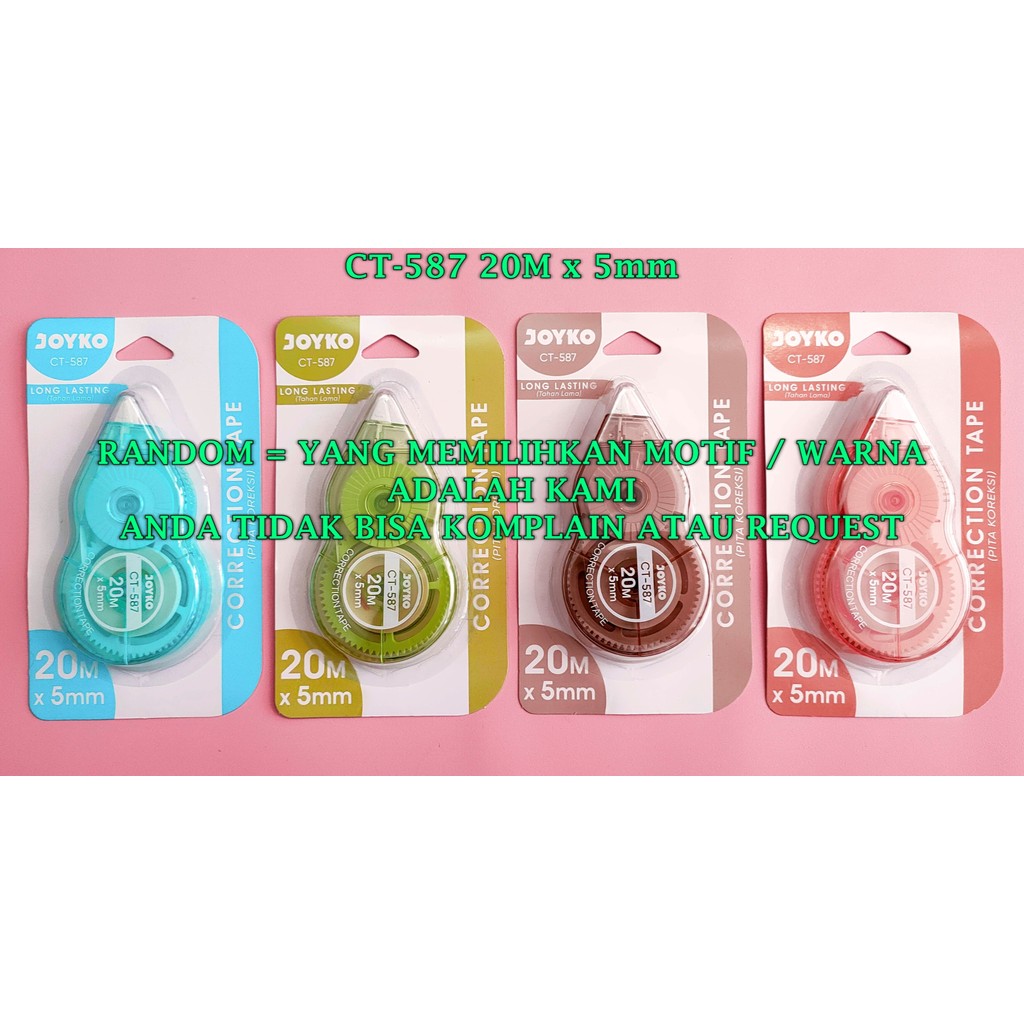 

(1 Biji) GROSIR Correction Tape Joyko CT-587 20 M x 5 mm / Pita Koreksi Correction Tape Joyko CT-587