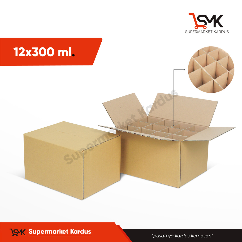 

Box 28x21x17 (12×300ml) Box/Karton/Normal/AMDK/Kardus/A1/BoxMinuman/Hampers/kemasanBotol/Tinggi17