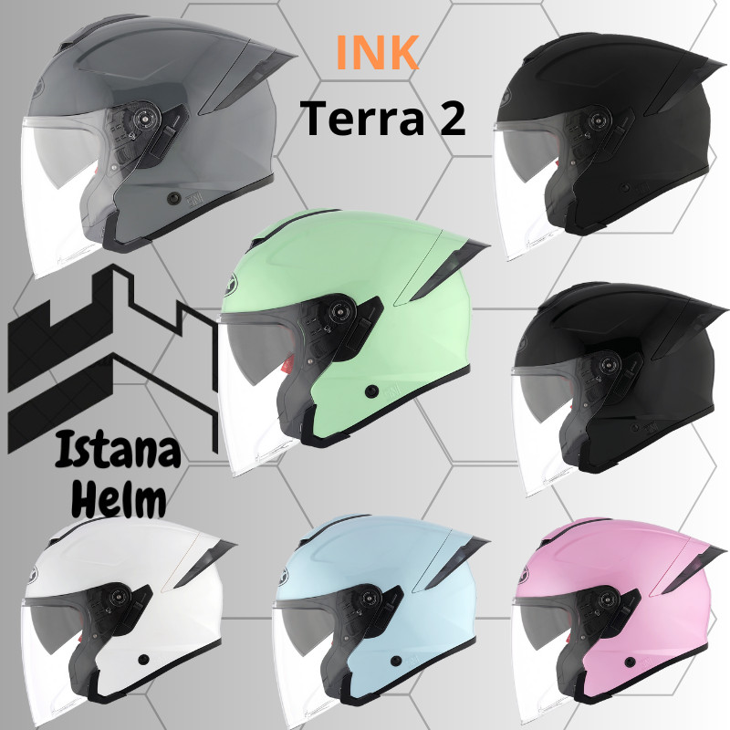 HELM INK TERRA 2 DOUBLE VISOR/ HELM HALF FACE INK ORIGINAL