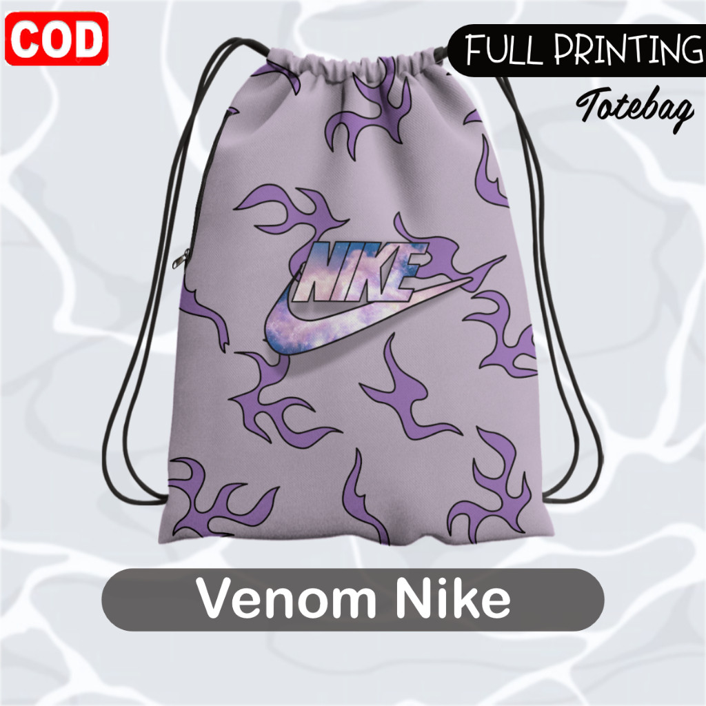 Tas Ransel Serut Pria Wanita Cordura Printing String Bag Premium Kain Tebal Fullprint Venom Nike
