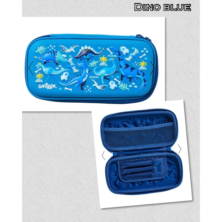 

New Collection smiggle Being Small Hardtop Pencil Case/tempat pensil smiggle ori - Dino blue
