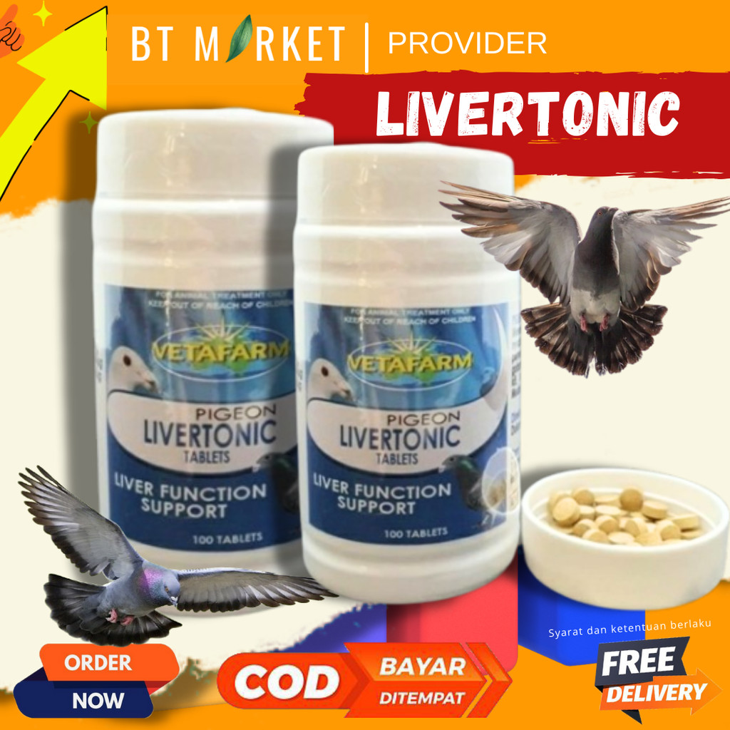 LIVERTONIC VETAFARM harga 1 tablet / 1pil  obat merpati roemah veta jamu merpati