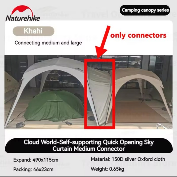 NATUREHIKE CLOUD WORLD SELF Canopy Series Shelter Tenda Outdoor - Konektor Tenda