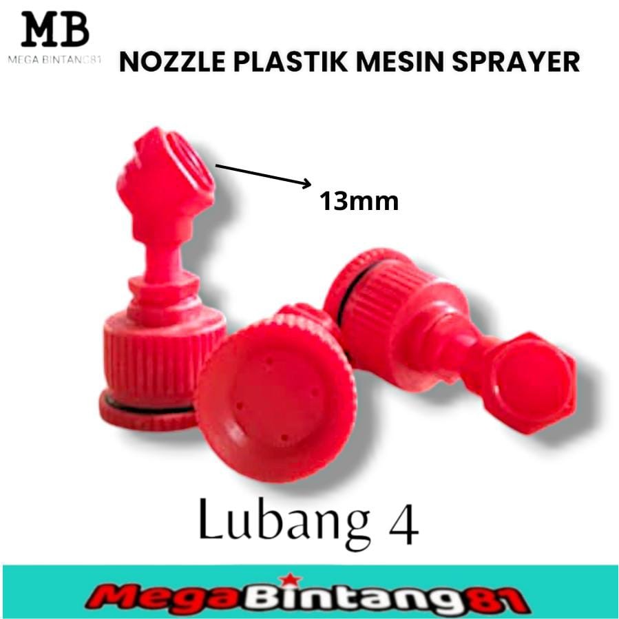 Nozzle sprayer kabut pertanian kepala spuyer semprotan pertanian plastik lubang 4 PLASTIK