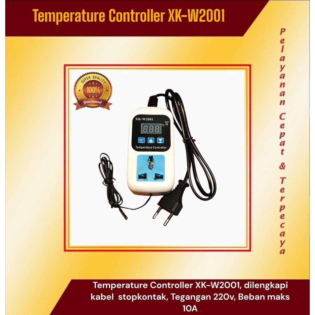 Temperature Controller, Thermostat with Switch, Stop Kontak, XK-W2001