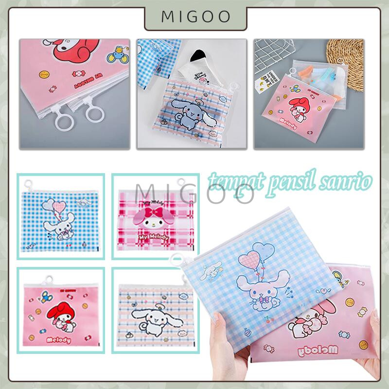 

Zipper Stationery Bag Multifungsi Motif / Tempat Pensil Sanrio / Pouch Zipper Kosmetik Sanrio