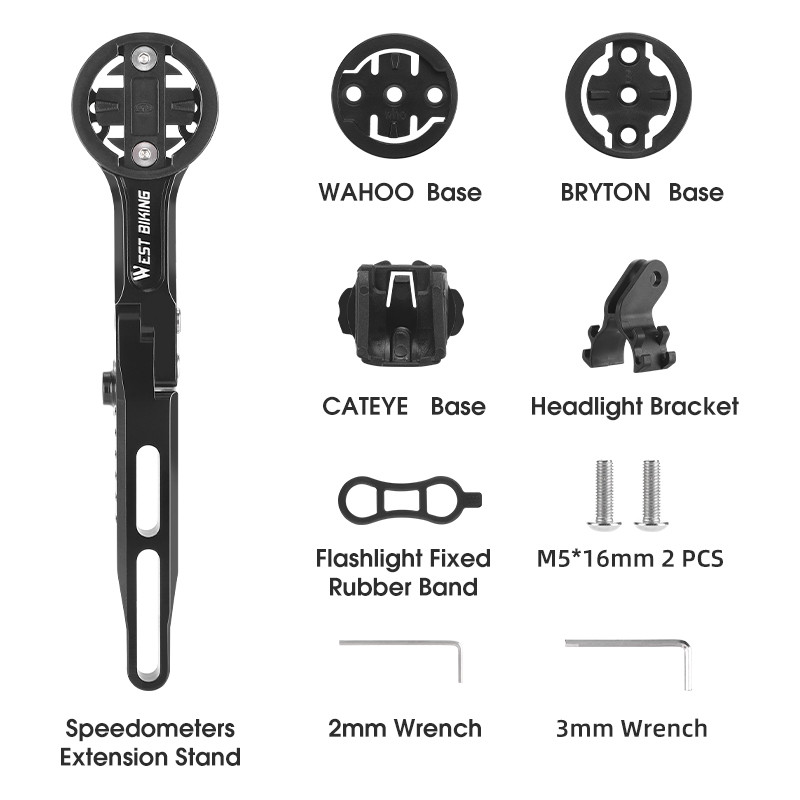 WEST BIKING Integrated Handlebar Garmin Support Speedometer Gopro Light Mount Road Bike Aero Bars Ad