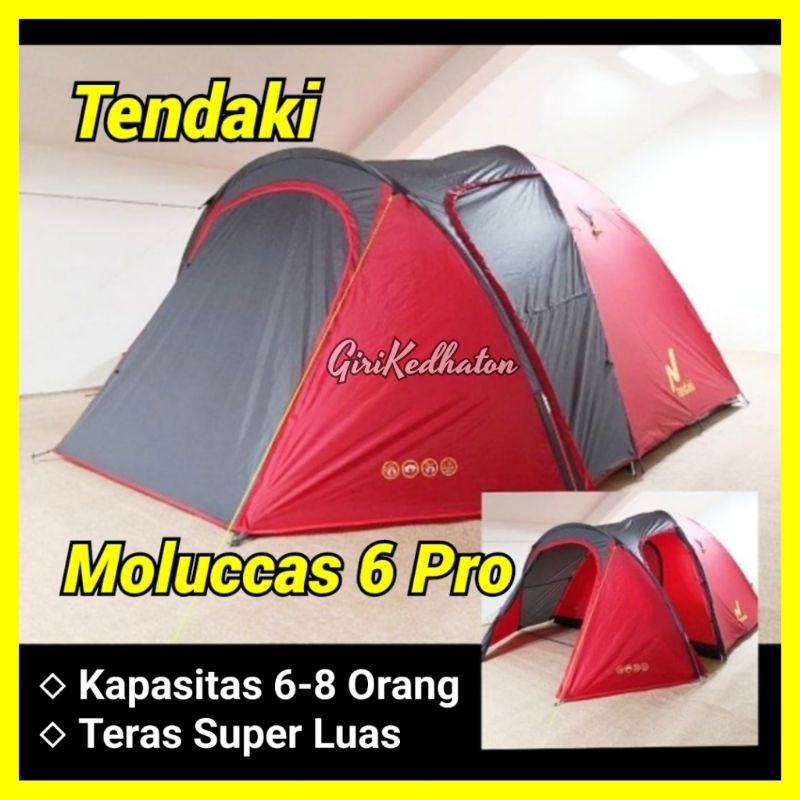 Tendaki Moluccas 6 Pro Tenda Camping Keluarga kapasitas 6-8 Orang