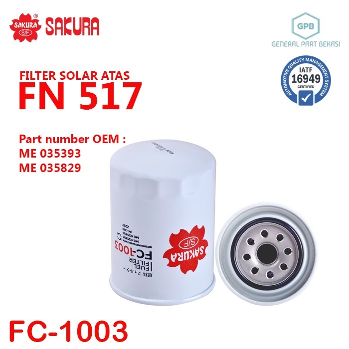 Filter Solar atas Fuso FN 517 Sakura FC-1003 FC1003