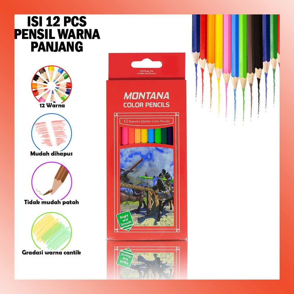 

LAMMORO > AT12 Pensil Warna Anak Panjang Pendek Mewarnai Menggambar Bukan Crayon 29C3