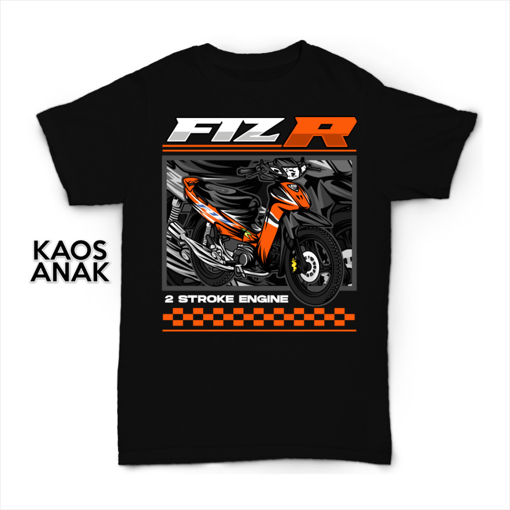 BAJU KAOS ANAK FIZ R OREN 2 STROKE DISTRO KAOS MOTOR KAOS RACING | SOUND BALAP BLITAR