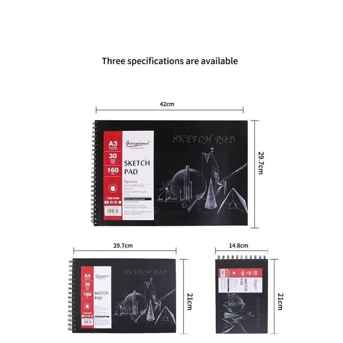 

TERLARIS! Giorgione spiral sketch book G-SK30- A5 / A4 /A3 160gsm 30 lembar - A5