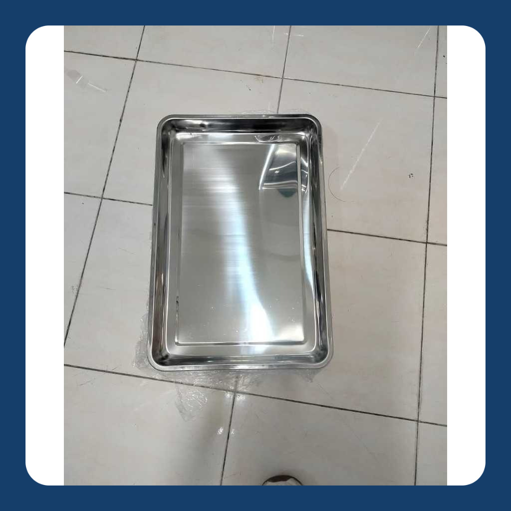 Nampan / Baki / Baking Tray Stainless Tebal 60x40 / 40x60 / 60 x 40 Tinggi 4,8cm - 60x40x4,8cm