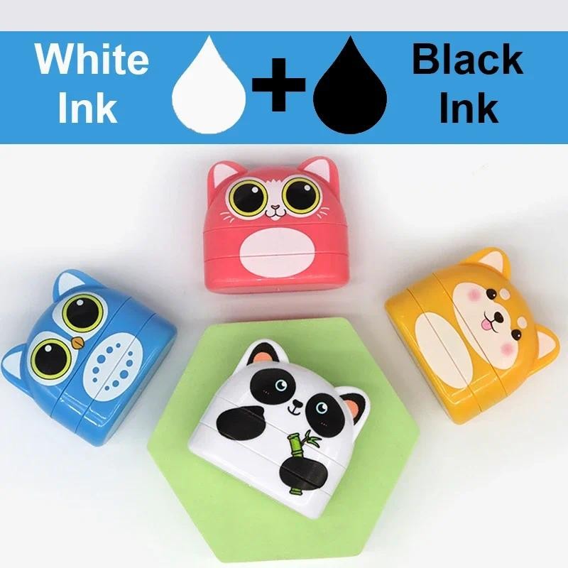 

Children Name Seal Custom Double -layer Black and White ink Student's Stamp Kindergarten Clothes Waterproof Name Sticker Stamp