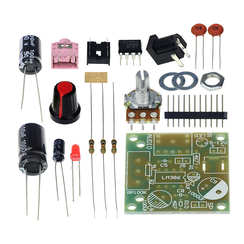 Paket DIY Kit Amplifier Audio Mini 3V-12V / Paket Kit Power Amplifier Mini Lm386 / Modul Power Audio