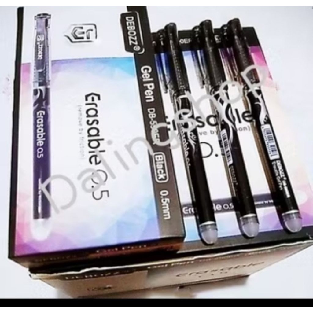 

(1lusin/12pcs) Pulpen gel hapus hitam 0.5mm