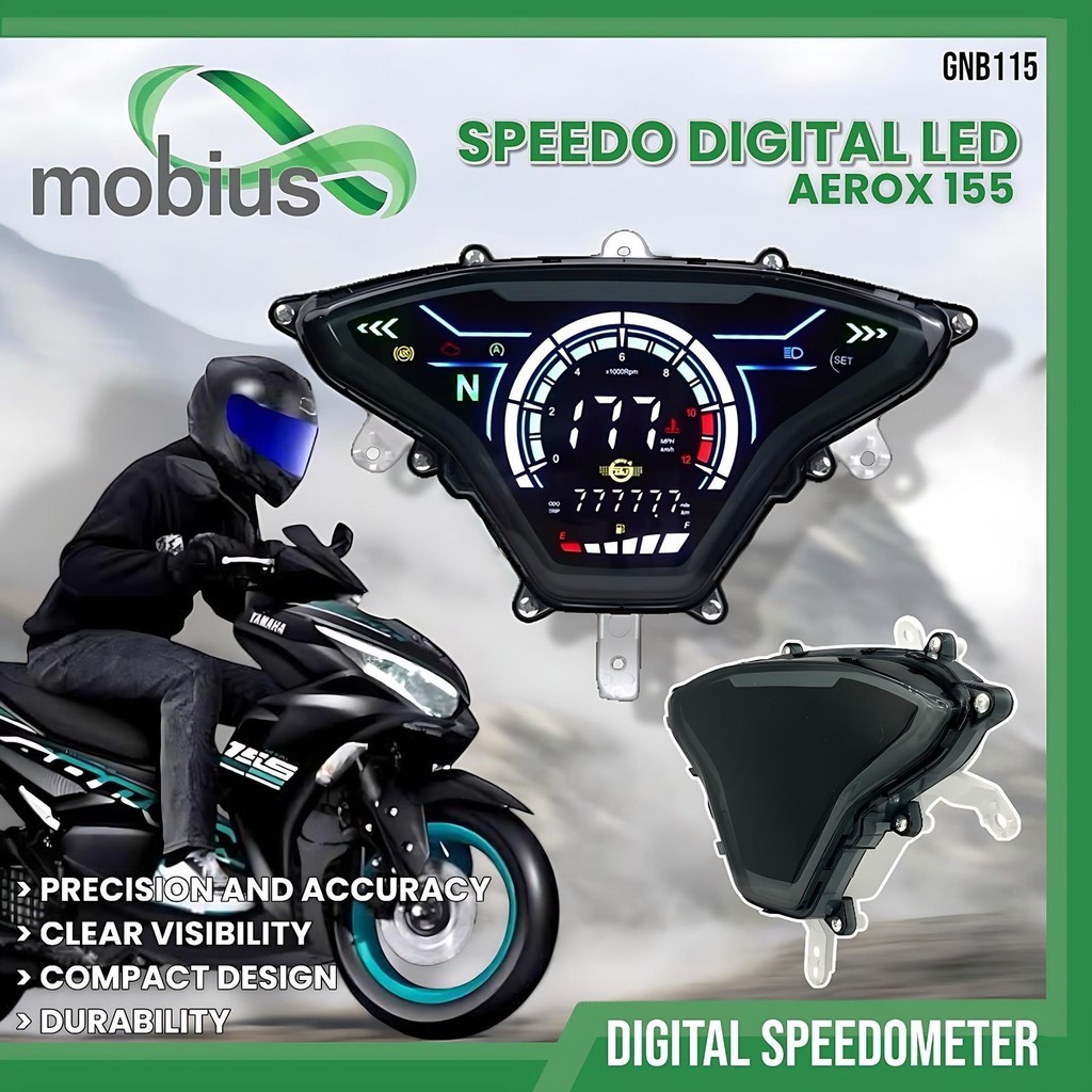 DO Speedometer LED Digital Motor YAMAHA AEROX 155 ABS MOBIUS