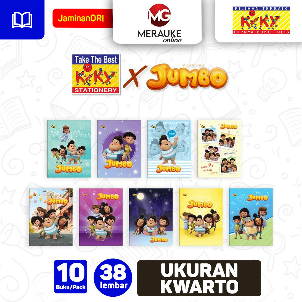 

Buku Tulis Kiky 38 Lembar Karakter JUMBO (1 Pack isi 10 Buku)