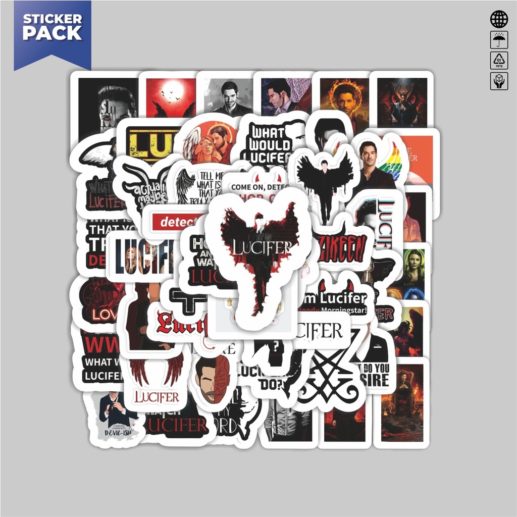 

[100PCS]Stiker Pack Stiker Lucifer Aesthetic Vinyl Anti Air Dekorasi Sticker Laptop Buku Journal Koper Helm Casing HP Gitar Helm Skateboard