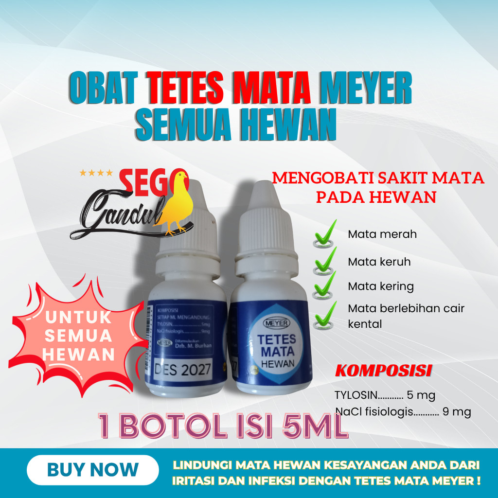 Obat Tetes Mata MEYER Semua Hewan Merpati Ayam Kambing 1 Botol 5ml