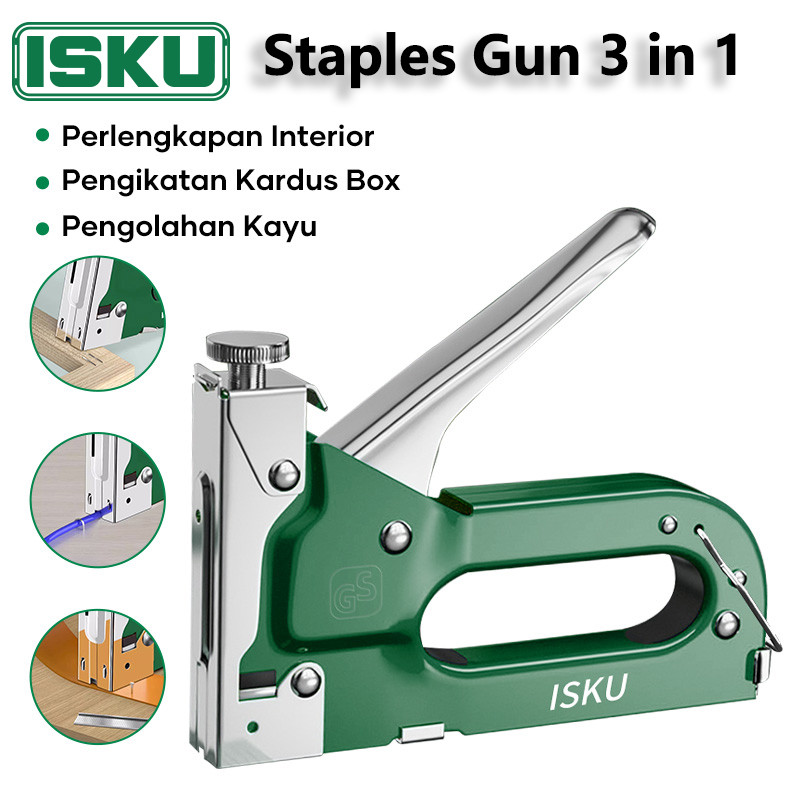 

ISKU Staples Tembak 3 In 1 Tacker Stapler Staples Perekat Powerfull Staples Tembak