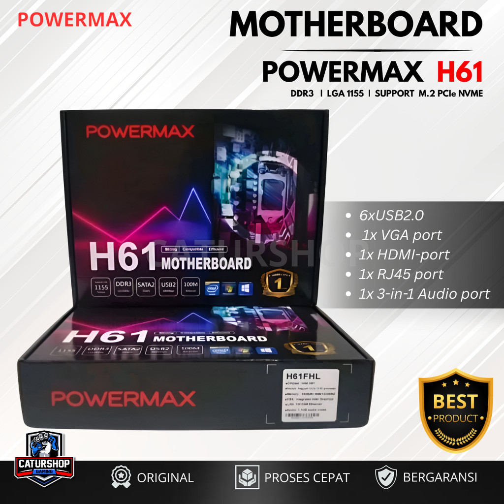 Motherboard Powermax H61 Ddr3 Lga1155 NVME