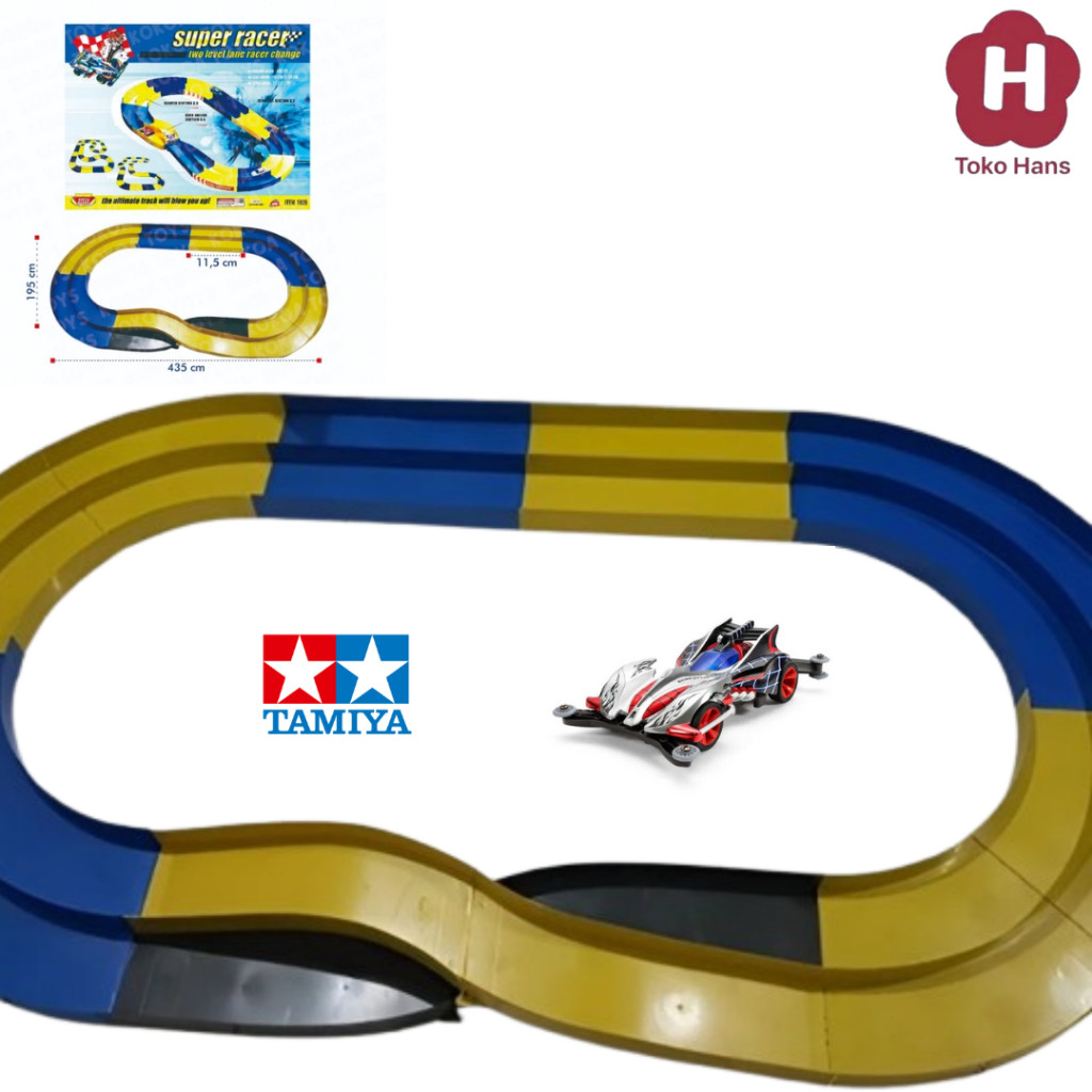 HTH Mainan Track Tamiya 4WD 2 Jalur Trek Rail Jalan Lintasan Sirkuit Arena Balap Mobil Mobilan