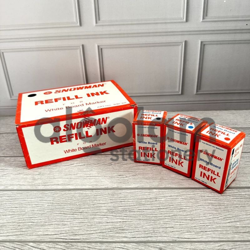 

SATUAN ( 1 PCS ) Refill Isi Ulang Tinta Spidol Whiteboard Papan Tulis Snowman lengkap