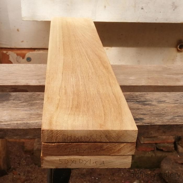 Papan Kayu Jati Perhutani Asli 50X10X1.5cm