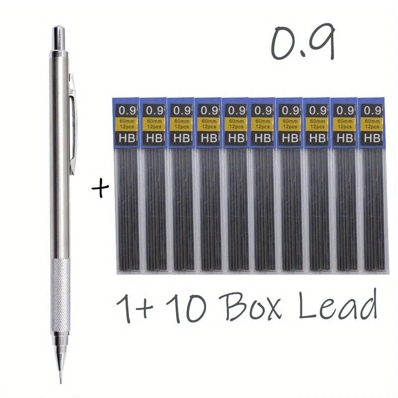 

0.3 0.5 0.7 0.9 1.3 2.0mm Drawing Pencil Set HB Art Sketch Writing Metal Mechanical Pencil with Leads School Office Stationary