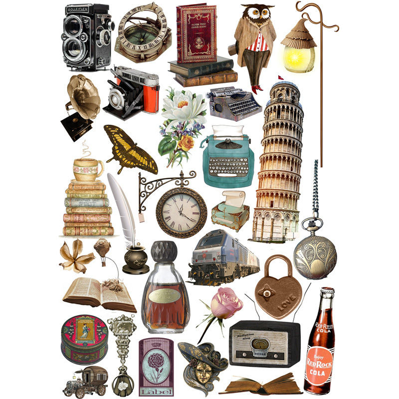 

2 pcs/lot Vintage Items Show Decoration Mohamm Planner DIY Sticker Pack Cute Stationary Wedding Stickers Aesthetic Decor